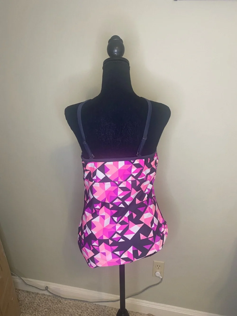 Go Gossip Triangle Print Swim Top - Picture 2 of 5